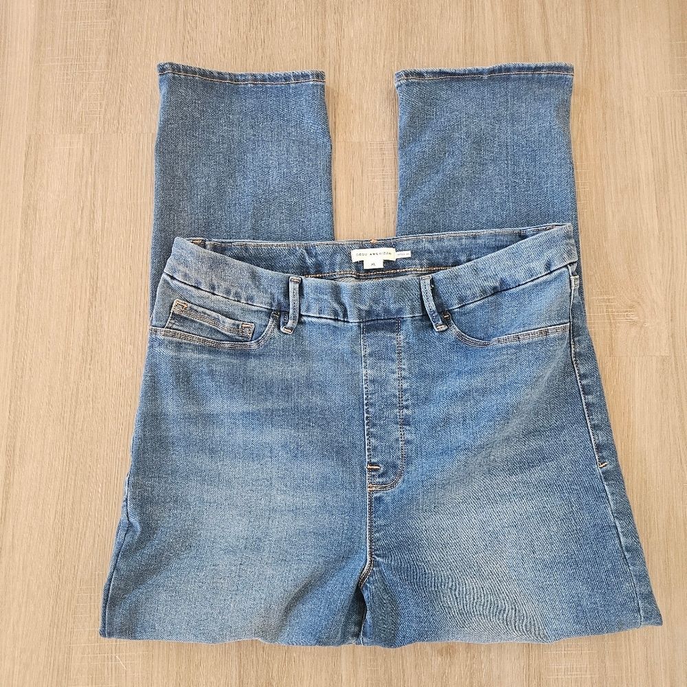 Good American Jeans Women Sz XL GLS478TE Power Stretch PullOn Straight Indigo490 - Picture 2 of 10